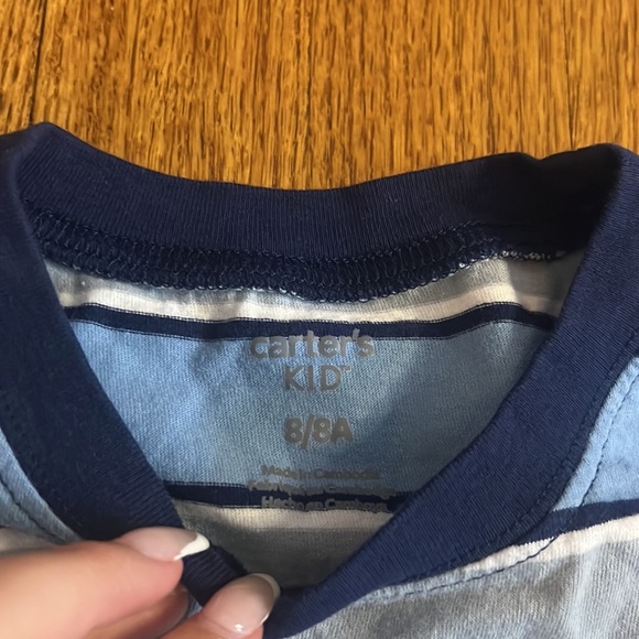 Carter’s Boy’s Blue Striped Long Sleeve Size 8/8A - Picture 2 of 4